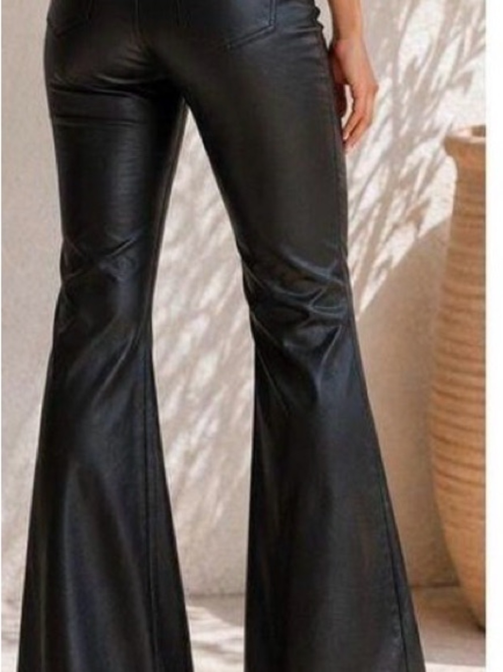 Edikted Luna Faux Leather Flare Pants . Faux leather jeans. Size Medium